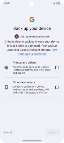 Press the fields next to the required data types to select them.