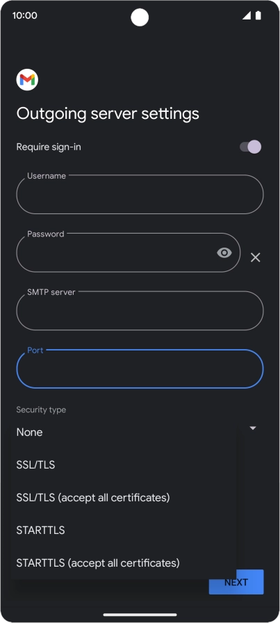Press SSL/TLS.