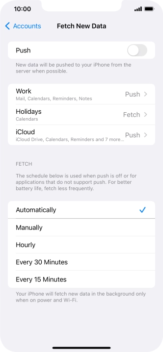 If you turn off the function, press the required setting.