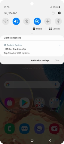 Press Tap for other USB options..