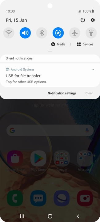 Press Tap for other USB options..
