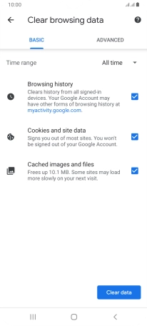 Press the fields next to the required data types.