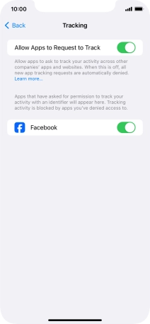 Press the indicator next to 