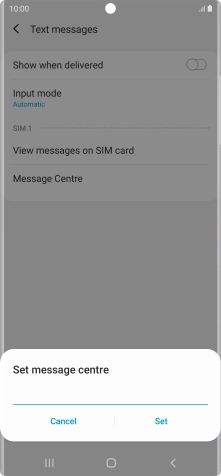 Key in +447785016005 and press Set.