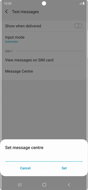 Key in +447785016005 and press Set.