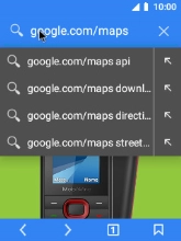Key in google.com/maps and select the search icon.