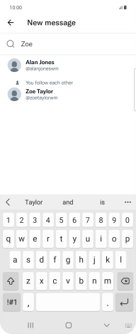 Key in the first letters of the recipient's name and press the required contact.