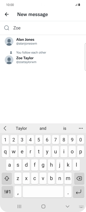 Key in the first letters of the recipient's name and press the required contact.