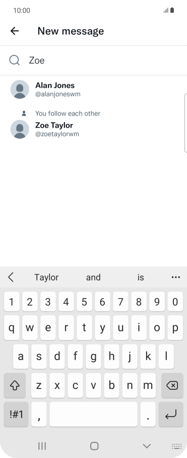Key in the first letters of the recipient's name and press the required contact.