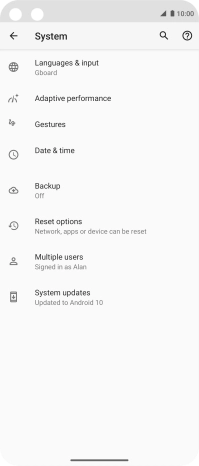 Press Reset options.