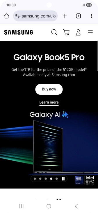 Press the menu icon.