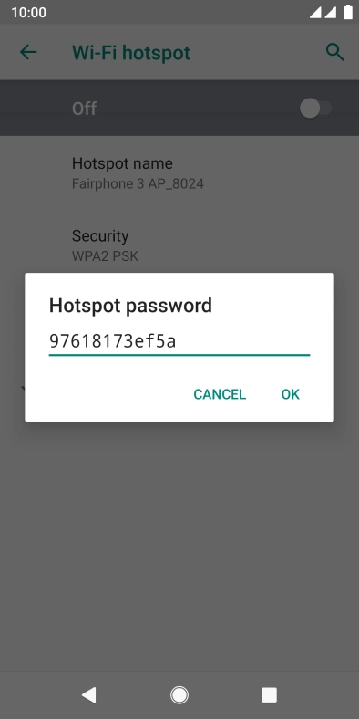 Key in the required password and press OK.