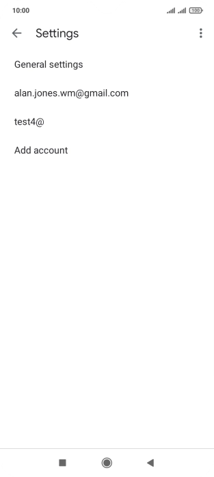 Press the required email account.