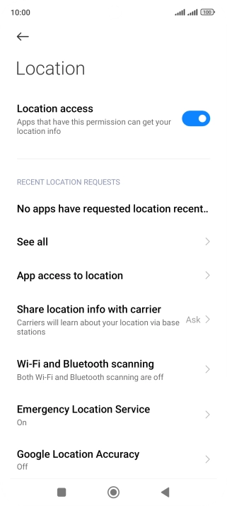 Press App access to location.