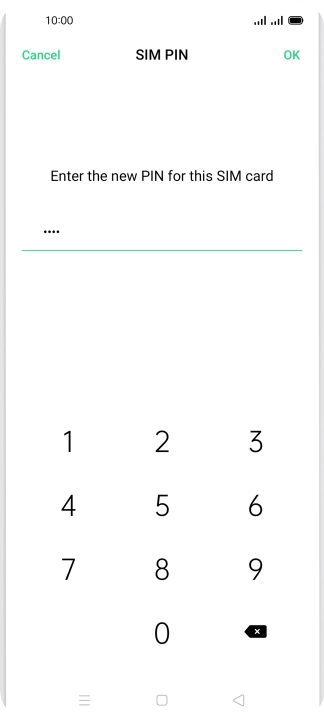 Key in a new four-digit PIN and press OK.