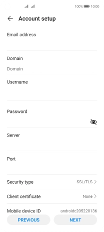 Press Domain and key in the domain.