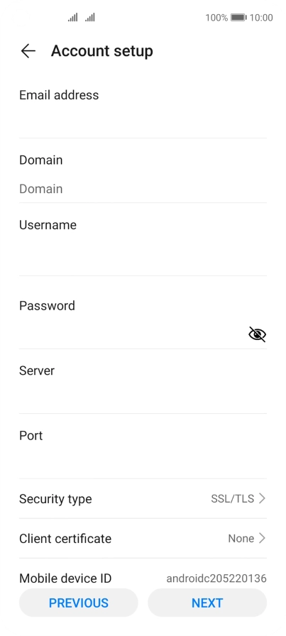 Press Domain and key in the domain.