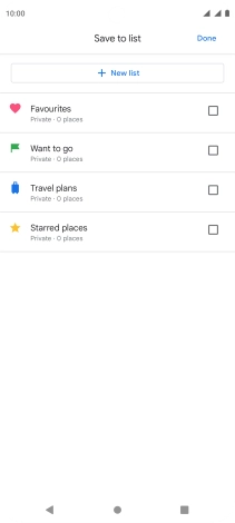 If you select New list, follow the instructions on the screen to create a new list.