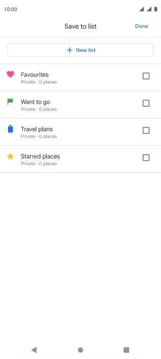 If you select New list, follow the instructions on the screen to create a new list.