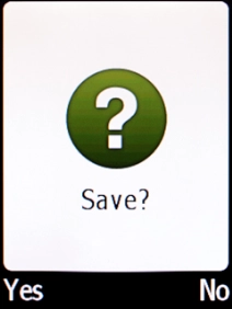 Press the Left selection key to save your video clip.