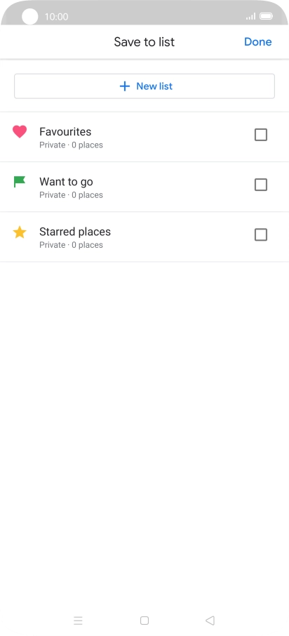 Press the required setting.