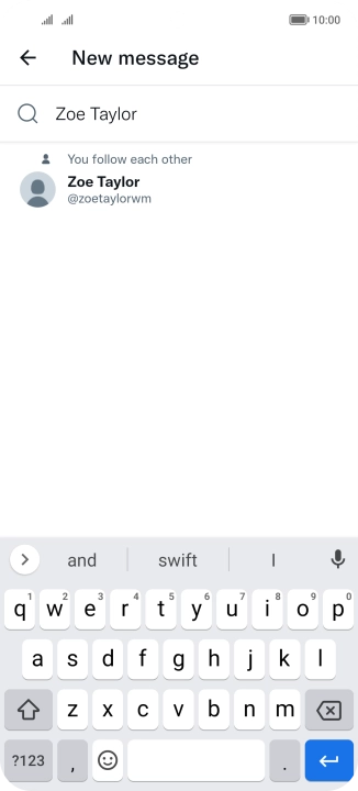 Key in the first letters of the recipient's name and press the required contact.