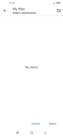 To create a new folder, press the new folder icon and follow the instructions on the screen to create a new folder.