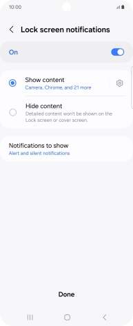 Press the required settings to turn them on or off.