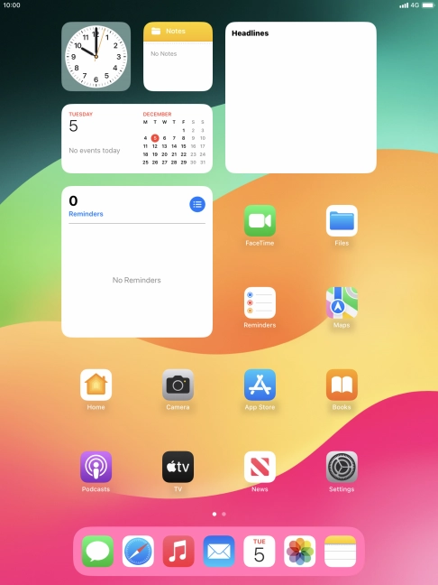 The network mode icon shows the network mode currently used by your tablet.