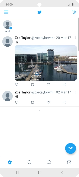 Press the new tweet icon.