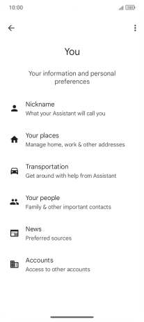 Press Nickname and follow the instructions on the screen to select phone owner settings.