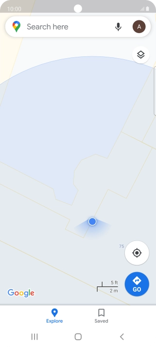 Press the search field and key in the required destination.