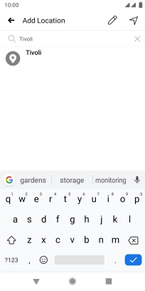 Press the required location.