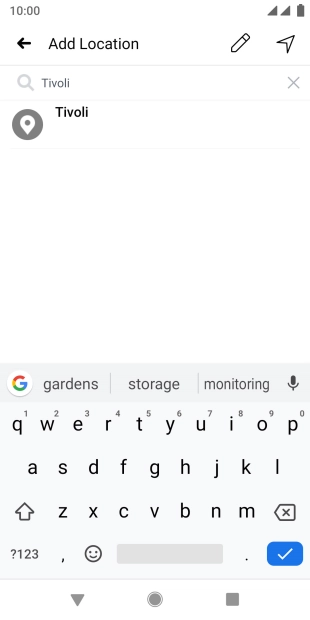 Press the required location.