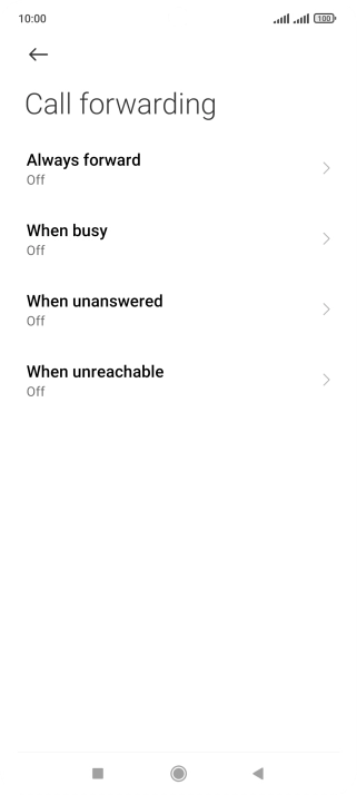 Press the required divert type.