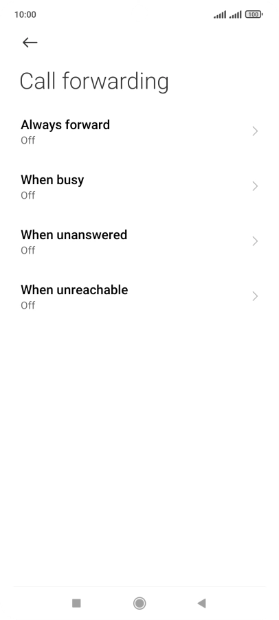 Press the required divert type.