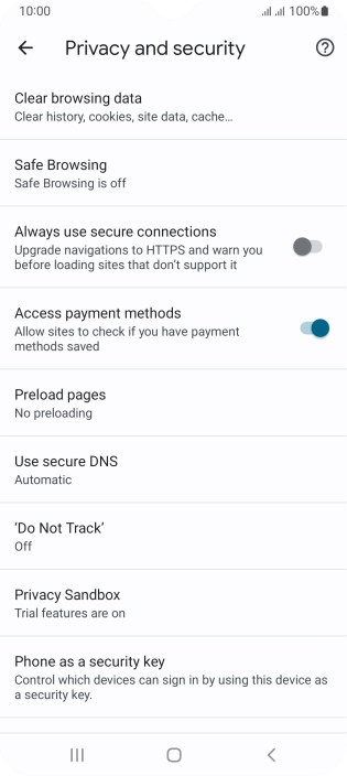 Press Clear browsing data.