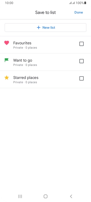 Press the required setting.