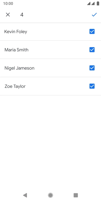 Press the fields next to the required contacts.