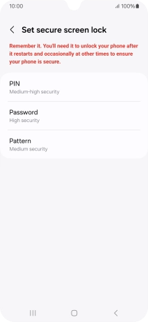 Press the required phone lock code and follow the instructions on the screen to create an additional phone lock code.