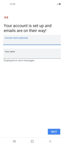 Press Your name and key in the required sender name.
