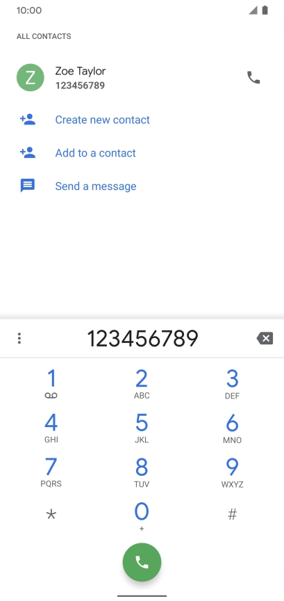 Key in the required number and press the call icon.