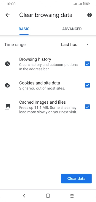 Press the fields next to the required data types.