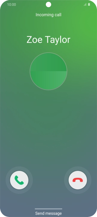 Press and drag the accept call icon right.