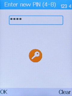 Key in a new four-digit PIN and press the Left selection key.