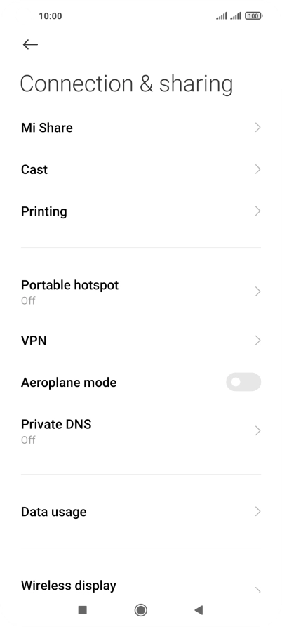 Press Data usage.