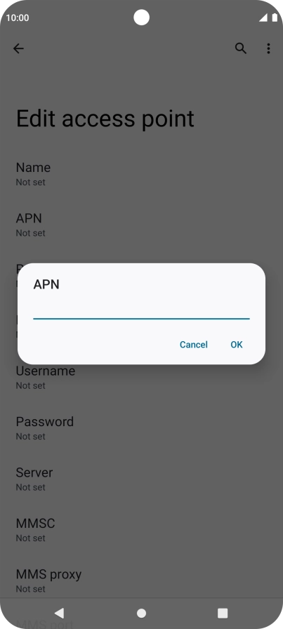 Key in wap.vodafone.co.uk and press OK.