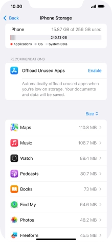 Press the required app.
