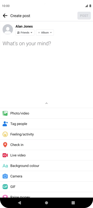 Press the text input field.
