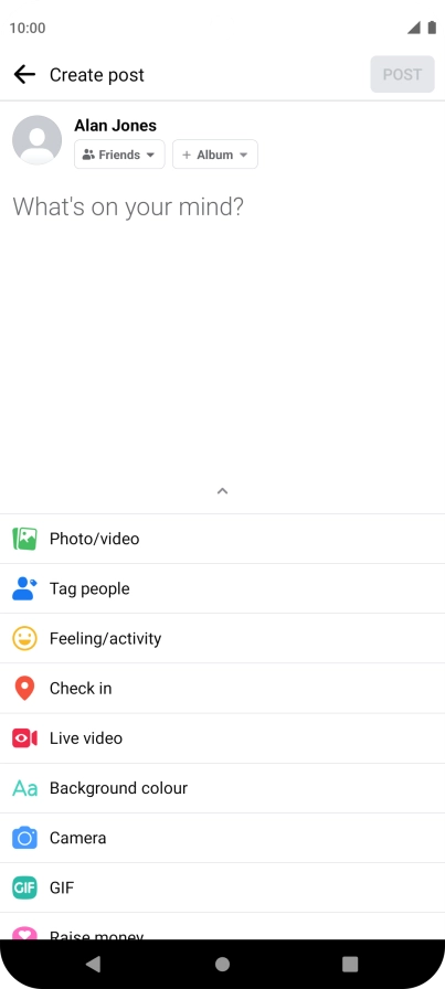 Press the text input field.